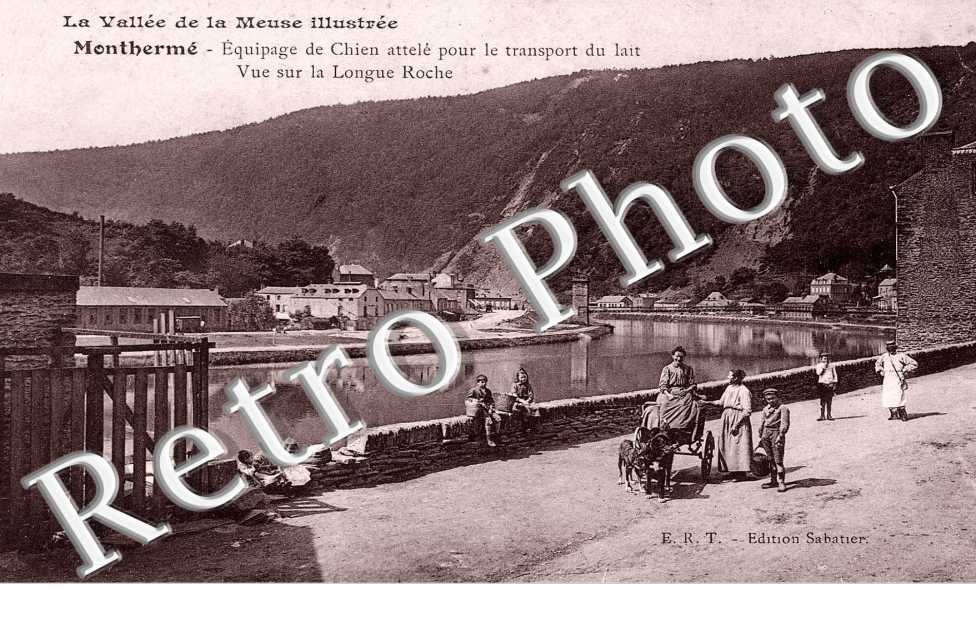 Equipage de chien attele pour le transport du lait- vue sur la longue roche