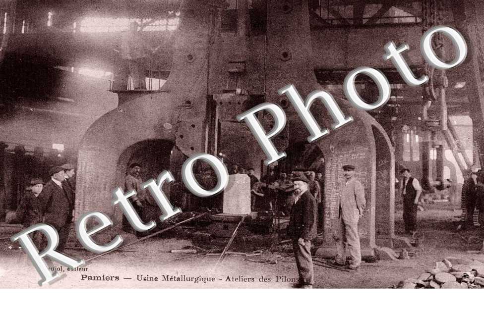 usine metallurgique, atelier des pilons