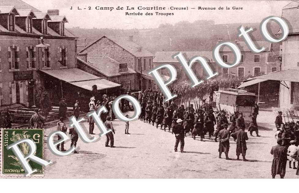 camp, avenue de la gare arrivee des troupes