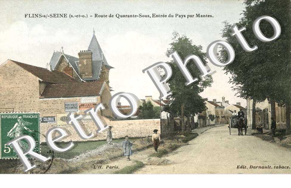 route de Quarante Sous, entree du pays par Mantes