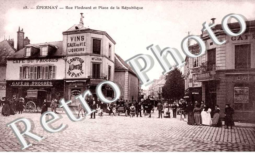 Rue Flodoard et place de la republique