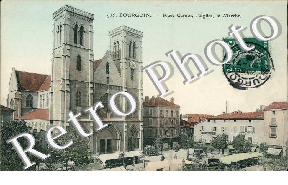 place Carnot , l'eglise , le marche (couleur)