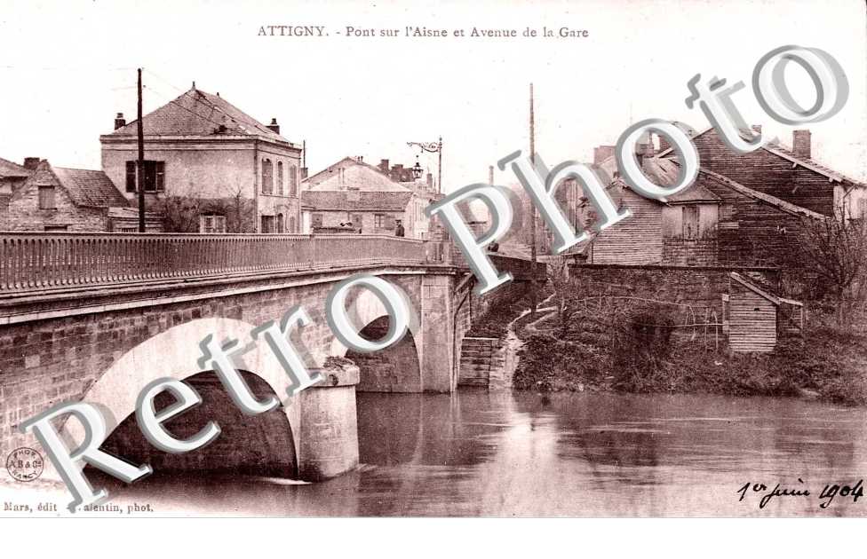 pont sur l'Aisne et avenue de la Gare