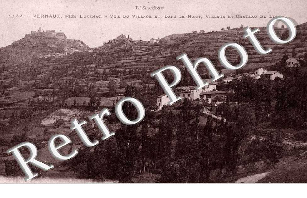 vue du village et dans le haut, vue du village de Lordat