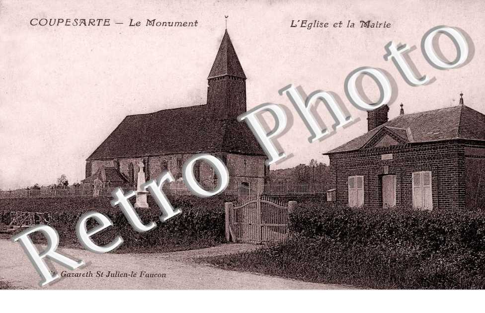 le monument, l'eglise et la mairie