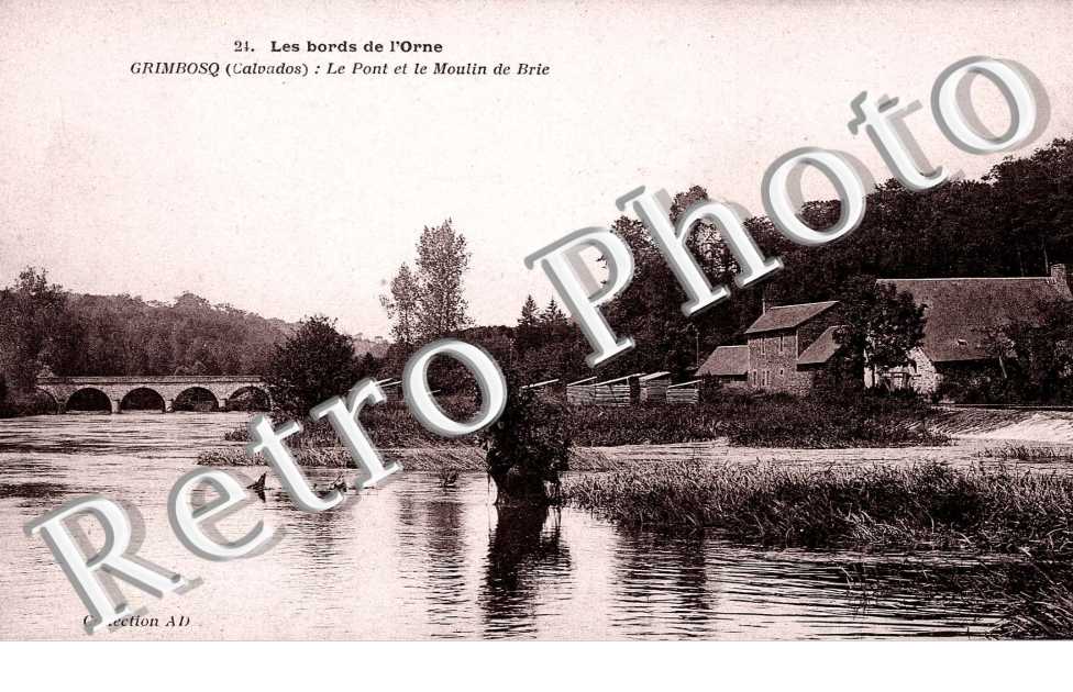 les bords de l'Orne, le pont et le moulin de Brie