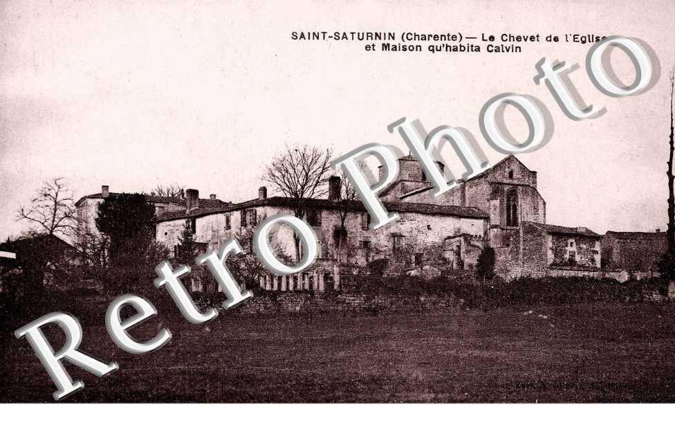 le Chevet de l'église et maison qu'habita Calvin