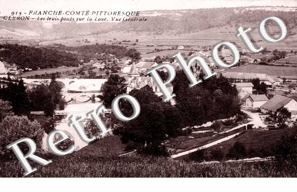 les trois ponts sur la Loue, vue generale