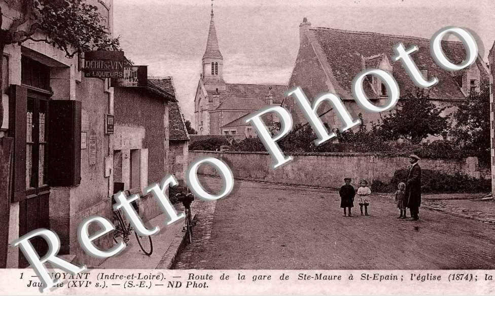 Route de la Gare de Sainte-Maure a Saint-Epain, l'Eglise, la Jaulnaie