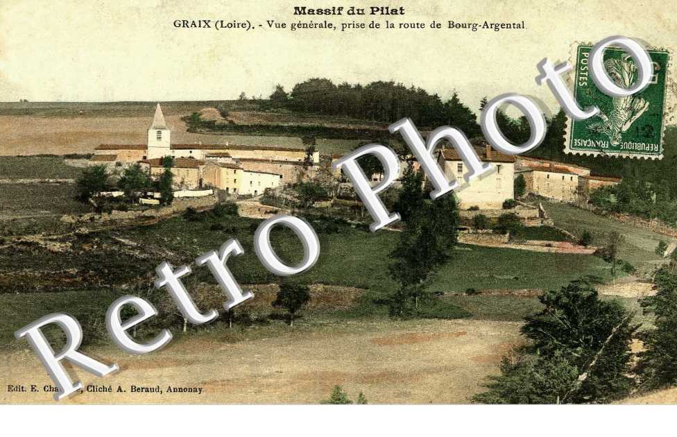 Vue generale, prise de la route de Bourg-Argental - massif du pilat