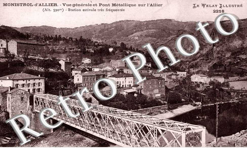 vue generale et pont metallique sur l'Allier