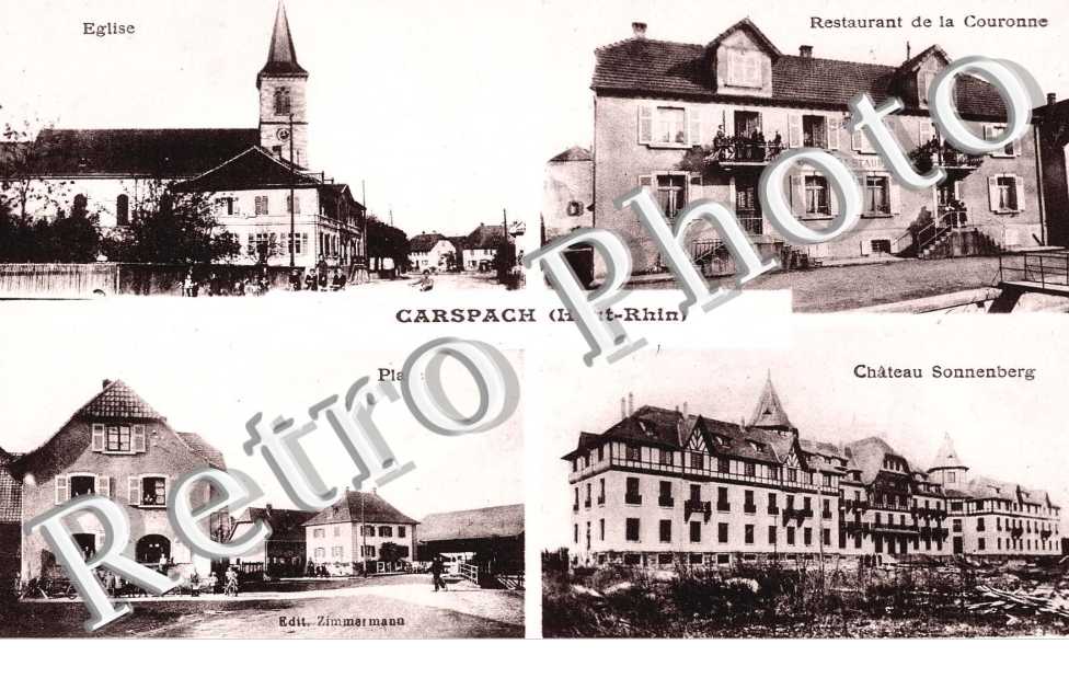 eglise, restaurant de la couronne, place, chateau Sonnenberg