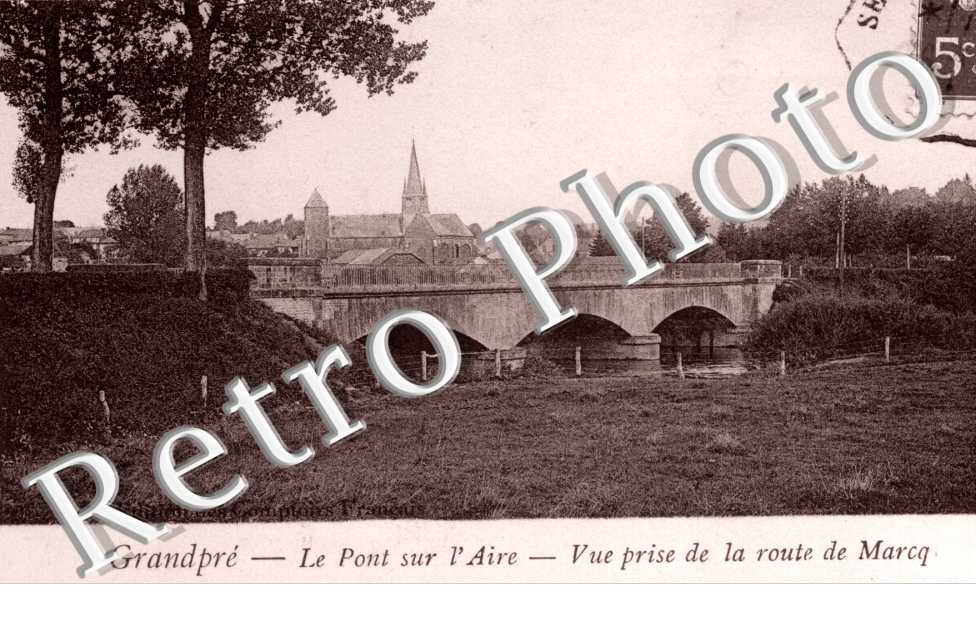 le pont sur l'aire- vue prise de la route de Marcq (Edition des Comptoirs Francais)