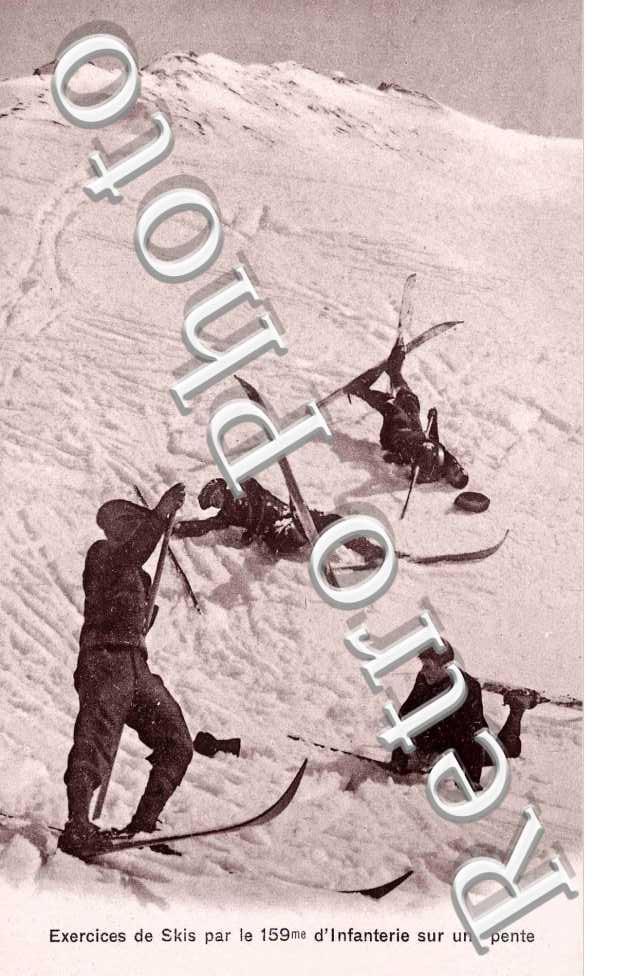 EXERCICES DE SKIS PAR LE 159me D'INFANTERIE SUR UNE PENTE