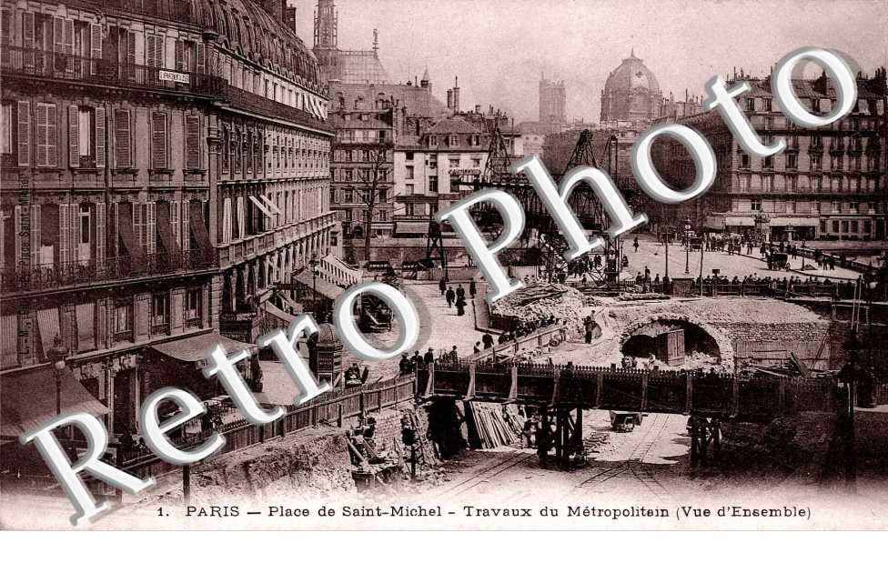 place Saint-Michel Travaux du Metropolitain