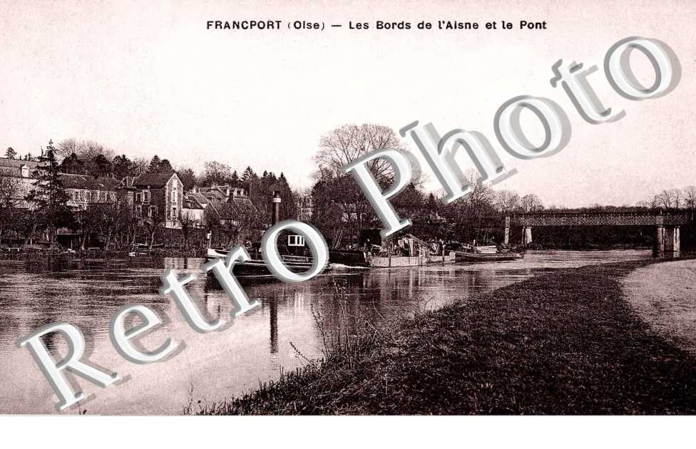 Les bords de l'Aisne et le pont