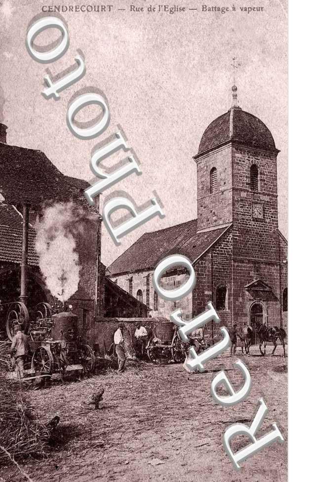 rue de l'eglise, battage a vapeur