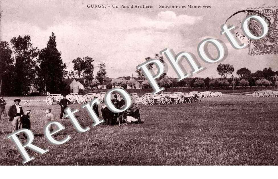 un parc d'artillerie, souvenir des manoeuvres