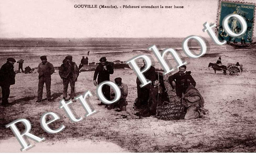 pecheurs attendant le mer basse