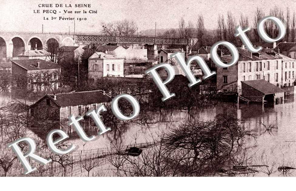 Vue sur la cite - Crue de la Seine le 1
