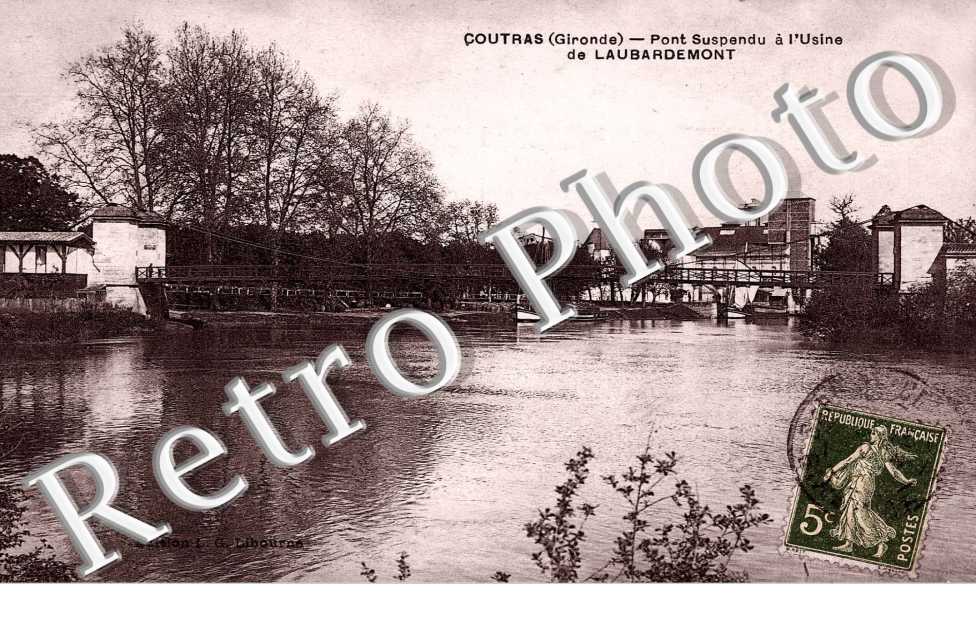 pont suspendu a l'usine de Laubarmont