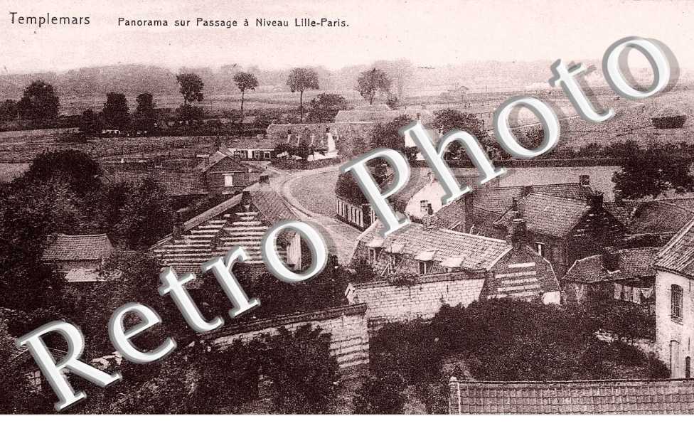 Panorama sur passage a niveau Lille-Paris
