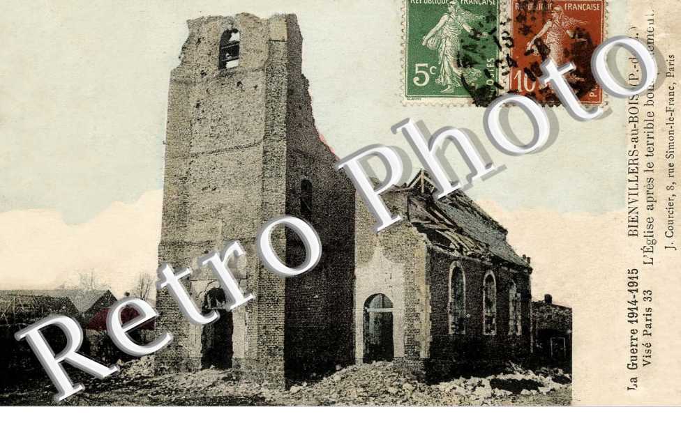 l'eglise apres le terrible bombardement