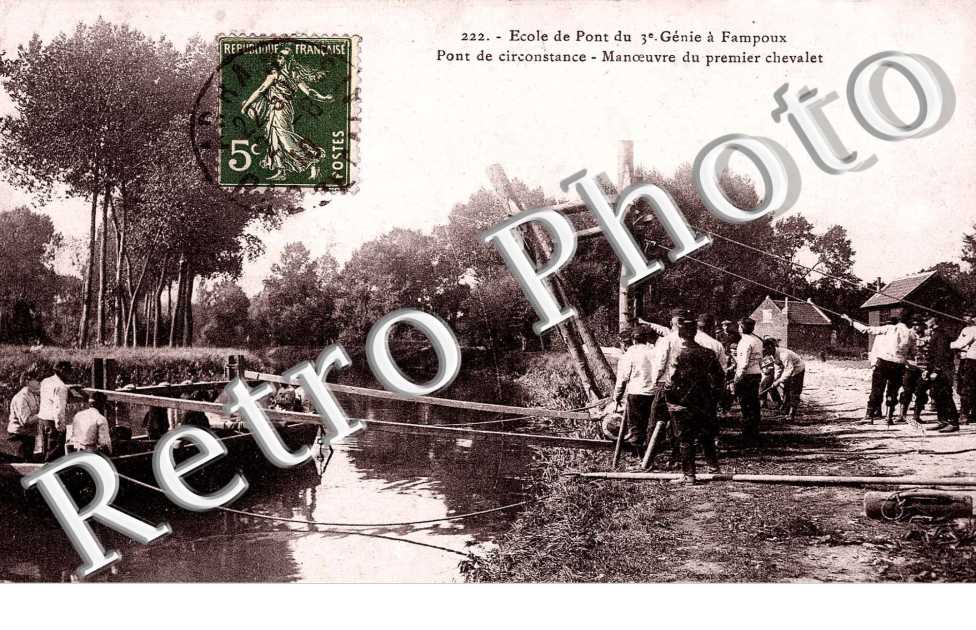 ecole de pont du 3e genie a Fampoux, manoeuvre du premier chevalet