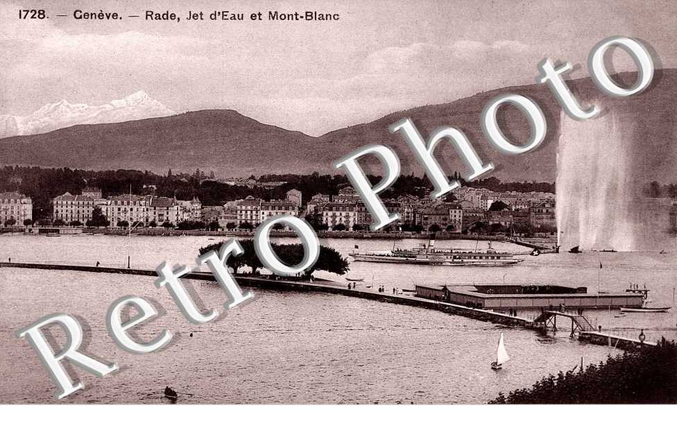 RadeJet d'eau et le Mont Blanc