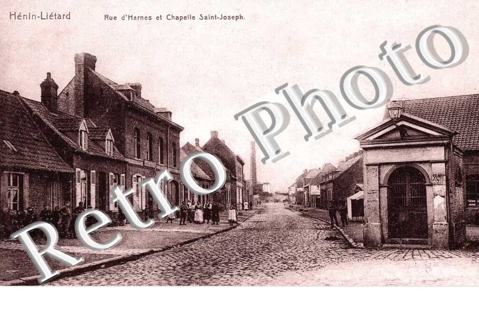 rue d'Harnes et chapelle Saint Joseph