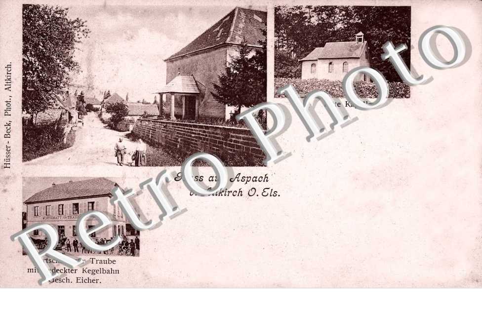 Gruss aus ... Little Kapelle -  Wirtschaft zur Traube mit gedeckter Kegelbahn Gesch. Eicher
