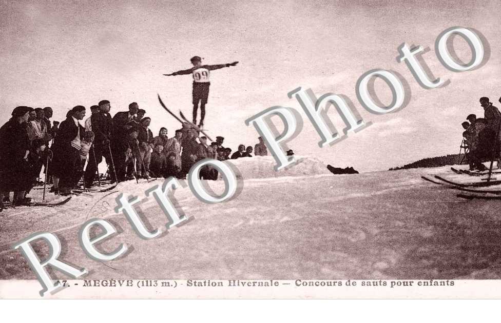 Station hivernale - concours de saut pour enfants - sport d'hiver