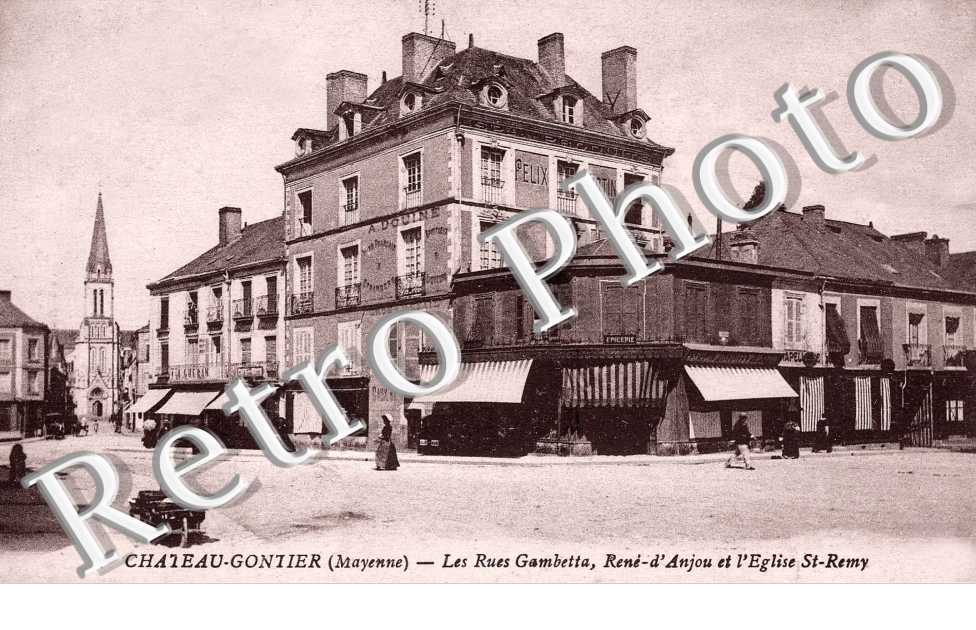 Les rues Gambetta, Rene d'Anjou et l'eglise Saint Remy