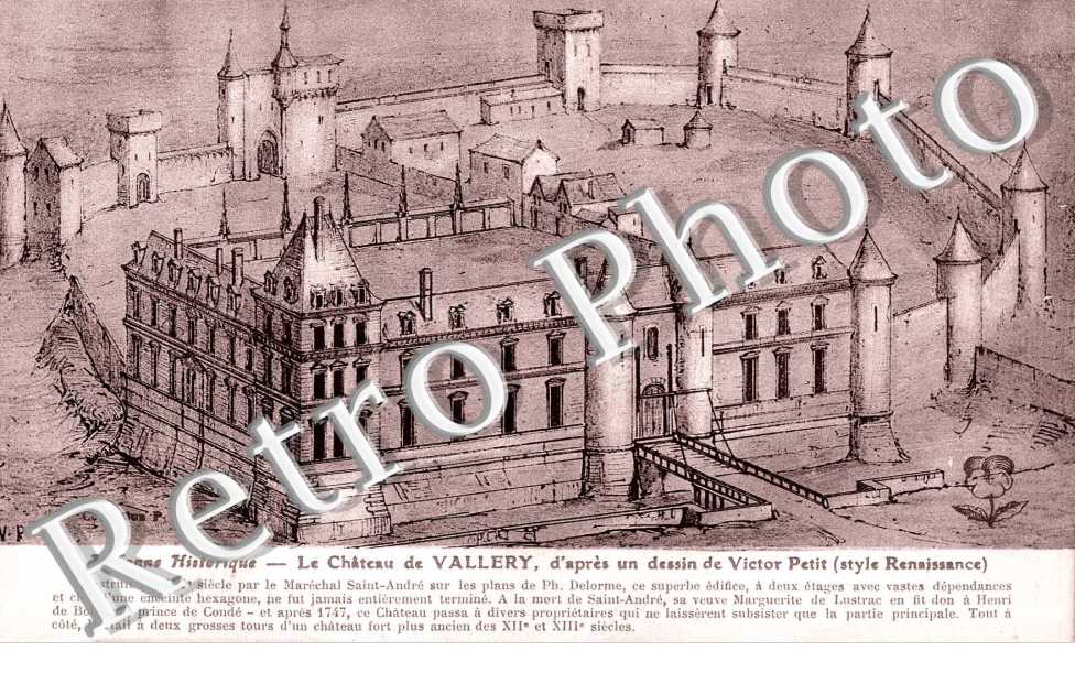 Le chateau de Vallery d'apres un dessin de Victor Petit