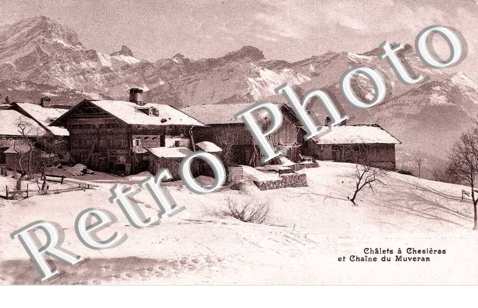 Chalets a Chesieres et chaine de Muveran