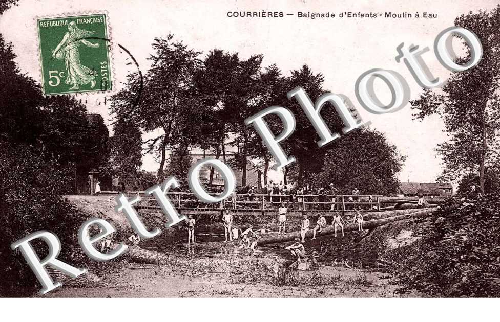 baignade d' enfants, moulin a eau