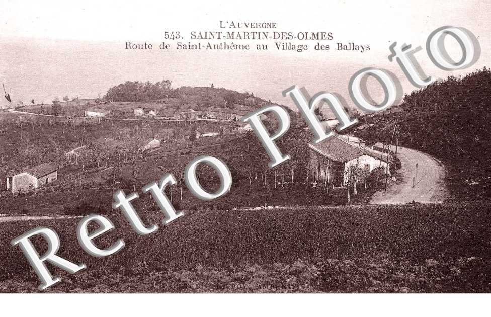 Route de Saint Anthême au village des Ballays