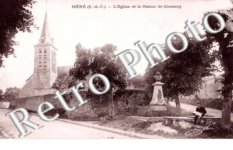 L'eglise et la statue de Quesnay