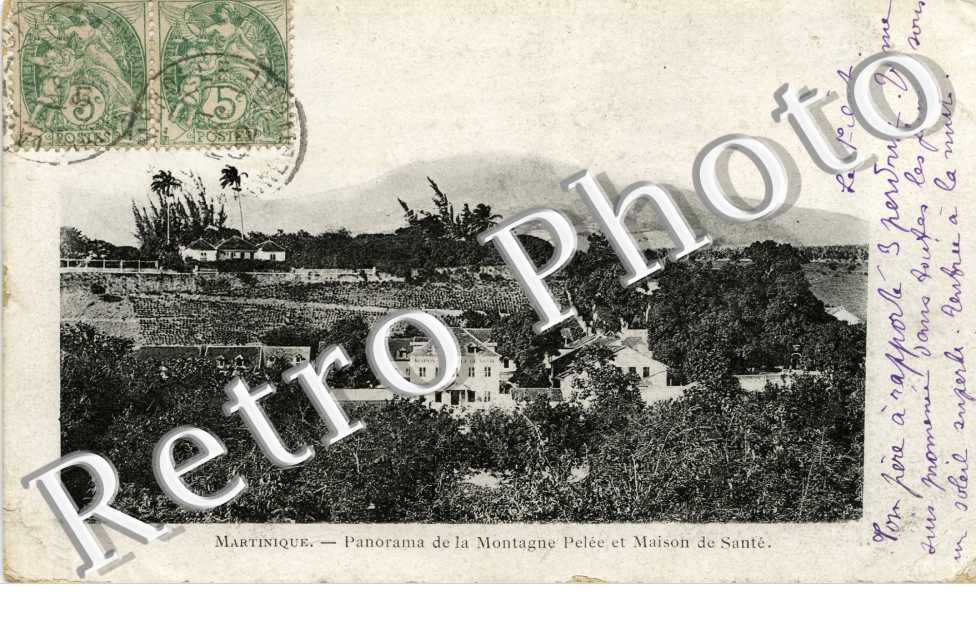 panorama de la Montagne Pelee et Maison de Sante