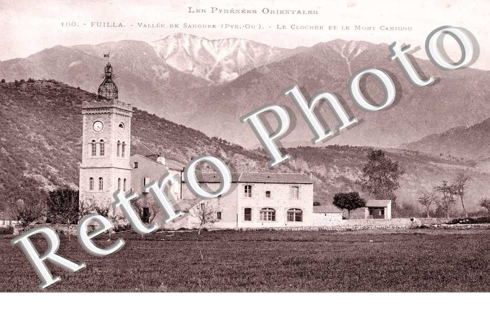 Vallee de Sahorre le clocher et le Mont Canigou