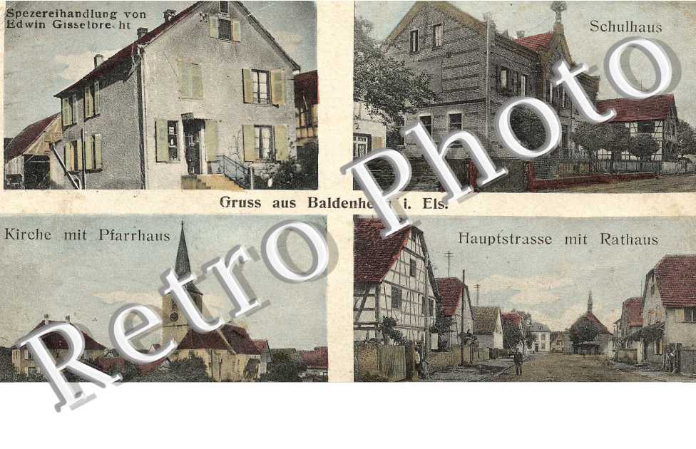 Schulhaus - Haupstrasse - kirche mit Pfarhaus