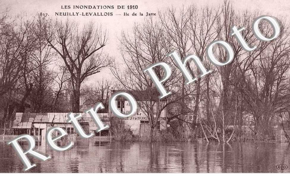 LES INONDATIONS 1910 L'ILE DE LA JATTE