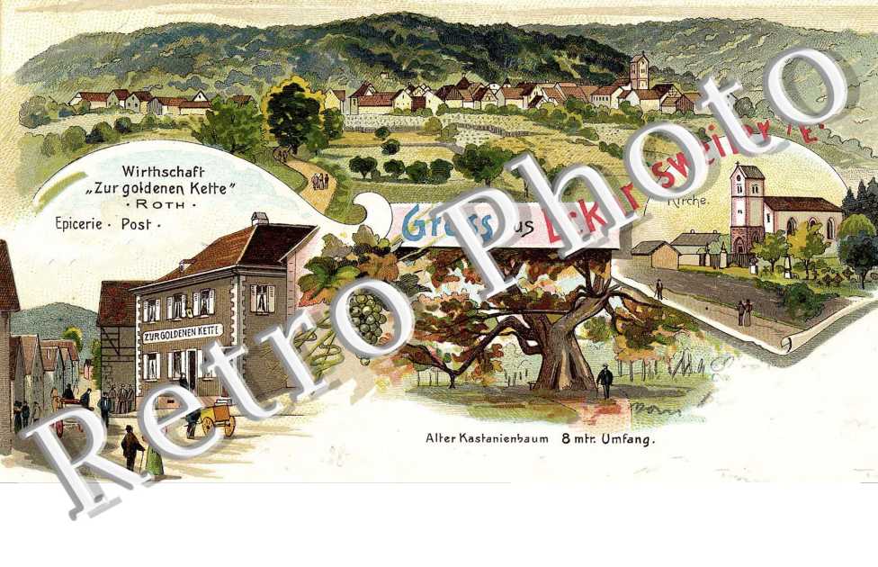 wirthschaft zur goldenen Kette Roth, kirche