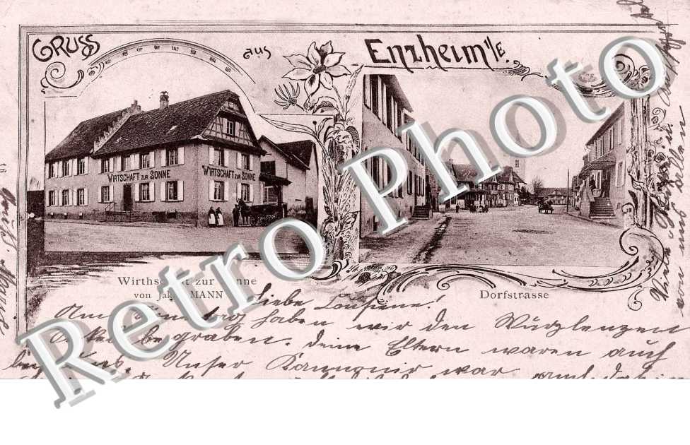 dorfstrasse, wirtschaft zur Sonne von Jakob Mann
