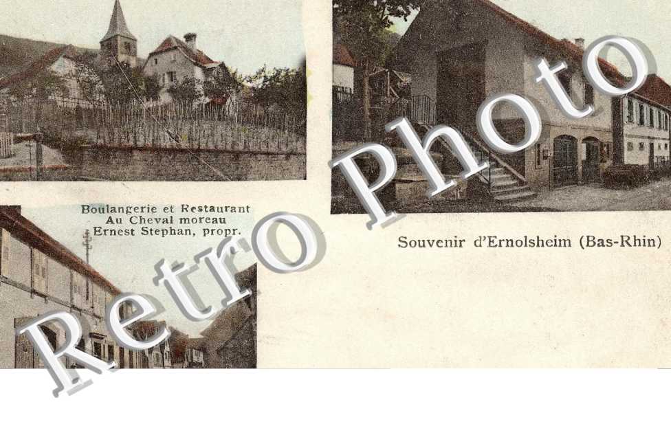 Eglise et Prebytère - Mairie - Boulangerie et Restaurant au Chaval Moreau