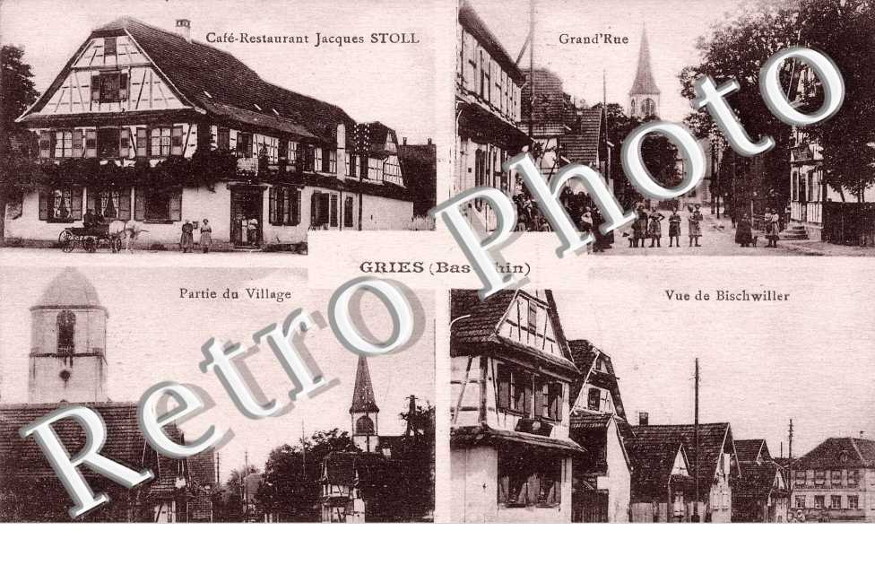 partie du village, Grande Rue, vue de Bischwiller, cafe-restaurant Jacques Stoll