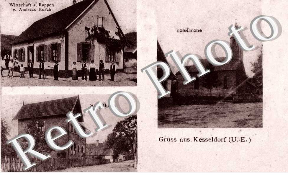 Schulhaus, Wirtschaft Andreas Busch , Kirche