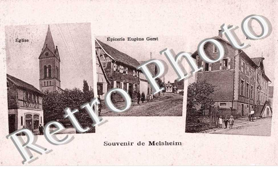 Eglise,Ecole,Epicerie Eugène Gerst