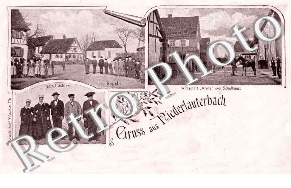 Gruss aus... Kapelle -  Volkstrachten -  Wirtschaft Krone und Schulhaus