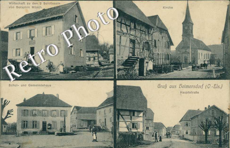 wirtschaft zu den 2 Sclussein - Kirche - Schul und Gemeindehaus - Haupstrasse